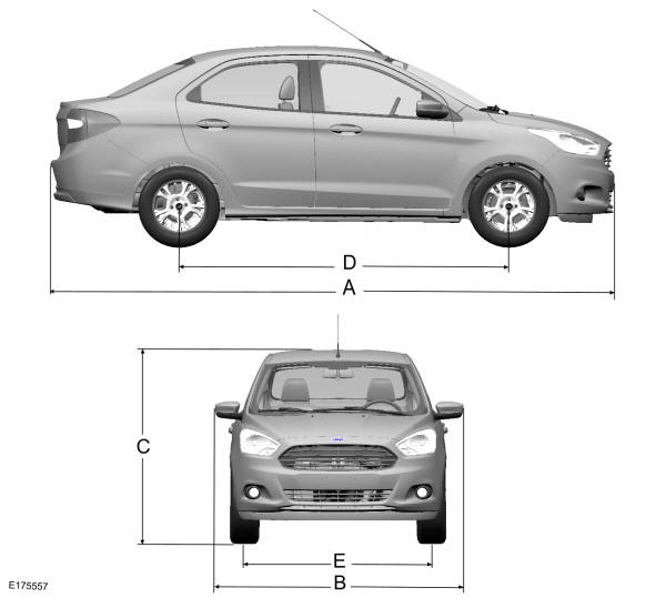 Dimensioni del veicolo - 4 porte 