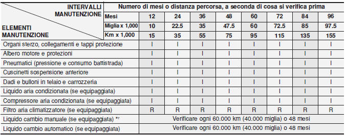 PIANO DI MANUTENZIONE NORMALE - MOTORE A BENZINA (CONT.)