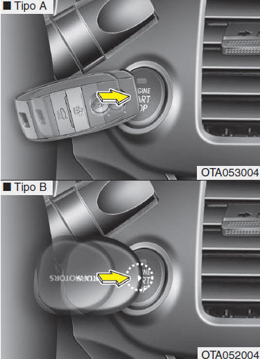 Avviamento del motore con una chiave intelligente